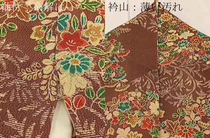 平和屋着物■上質な小紋 草花文 鬼しぼ縮緬 三越扱い 正絹 逸品 BAAW9631hj