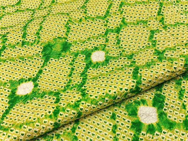 平和屋着物■上質な小紋　総絞り　抽象文様　正絹　逸品　BAAW9634hj