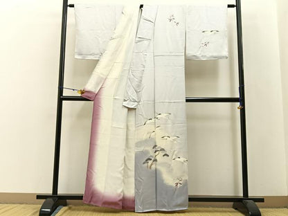平和屋着物■訪問着　浜松飛鶴文　暈し染め　正絹　逸品　BAAW9640hj