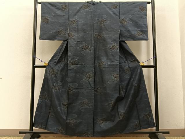 平和屋着物■本場大島紬　扇面雲重ね文　やまと誂製　正絹　逸品　BAAW9641hj