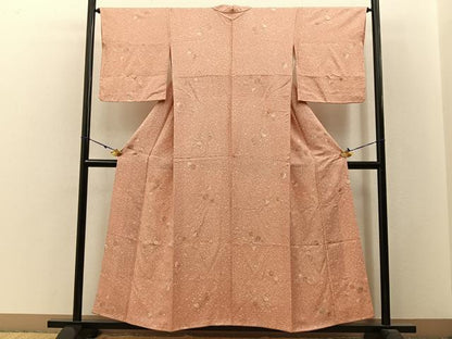 平和屋着物■上質な小紋　色紙草花文　金彩　正絹　逸品　BAAW9648hj
