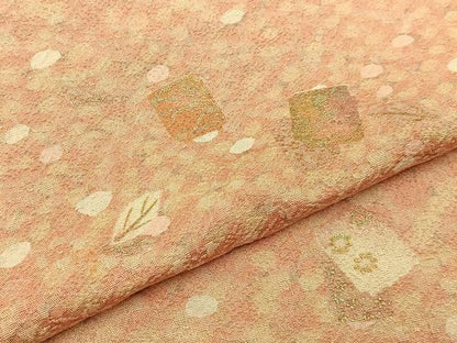 平和屋着物■上質な小紋　色紙草花文　金彩　正絹　逸品　BAAW9648hj