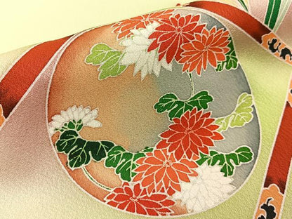 平和屋着物■訪問着　菱天井花丸文　暈し染め　正絹　逸品　BAAW9650hj
