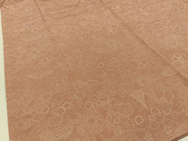 平和屋着物■江戸小紋　作家物　流水花文　正絹　逸品　BAAW9653hj