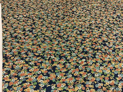 平和屋着物■上質な小紋　菊尽くし　濃紺地　ますいわ屋扱い　正絹　逸品　BAAW9658hj
