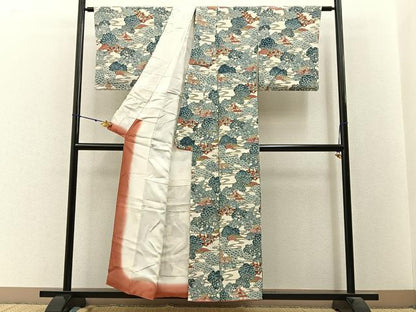 平和屋着物■上質な小紋 型染め 御所解文 正絹 逸品 未使用 BAAW9659hj