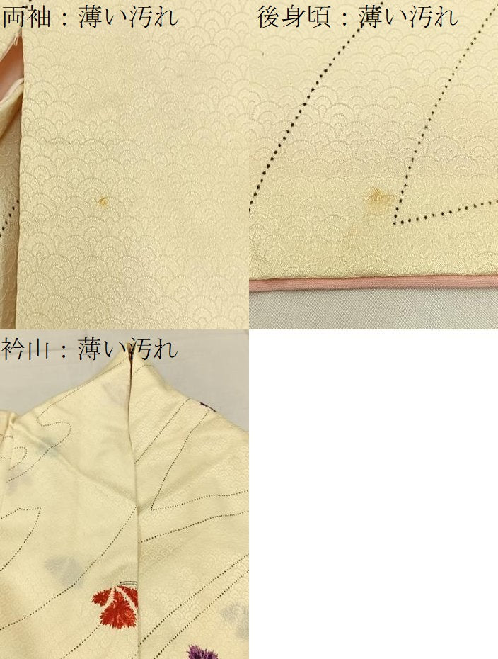 平和屋着物■上質な小紋　手描き　舞蝶文　正絹　逸品　BAAW9660hj