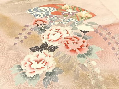 平和屋着物■訪問着 地紙花文 暈し染め 金彩 正絹 逸品 BAAW9662hj