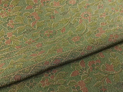 平和屋着物■上質な小紋　更紗花文　鬼しぼ縮緬　正絹　逸品　BAAW9667hj