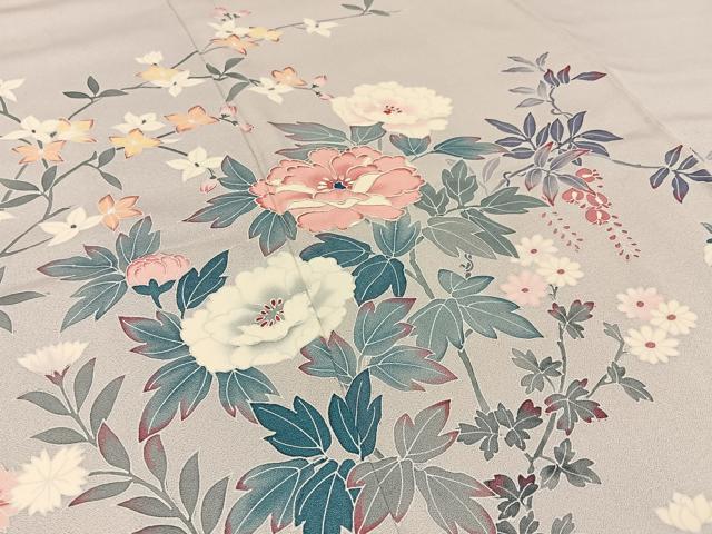 平和屋着物●訪問着　友禅　流水花文　正絹　逸品　AABI2430ck 平和屋着物○訪問着 友禅 流水花文 正絹 逸品 AABI2430ckの通販 by