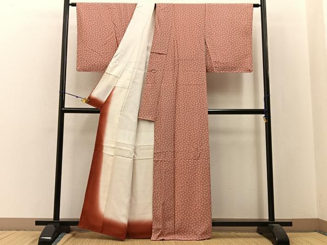 平和屋着物■上質な小紋　梅鉢　正絹　逸品　未使用　BAAW9669hj