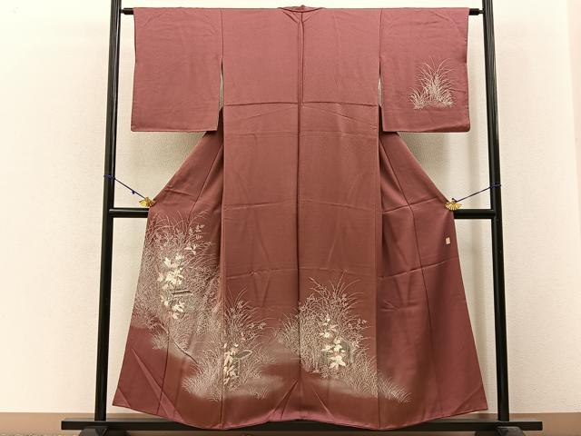 平和屋着物■訪問着　作家物　草花文　暈し染め　正絹　逸品　BAAW9671hj