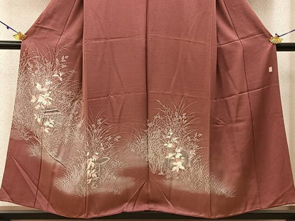 平和屋着物■訪問着　作家物　草花文　暈し染め　正絹　逸品　BAAW9671hj
