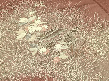 平和屋着物■訪問着　作家物　草花文　暈し染め　正絹　逸品　BAAW9671hj