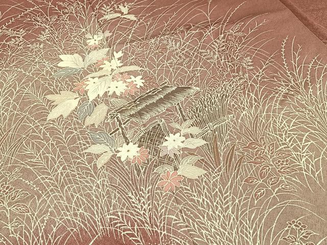平和屋着物■訪問着　作家物　草花文　暈し染め　正絹　逸品　BAAW9671hj