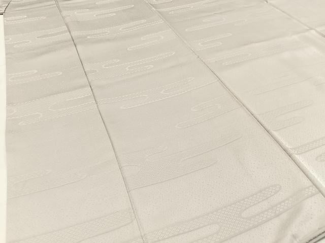 平和屋着物■上質な色無地 エ霞地紋 白梅鼠色 正絹 逸品 BAAW9673hj