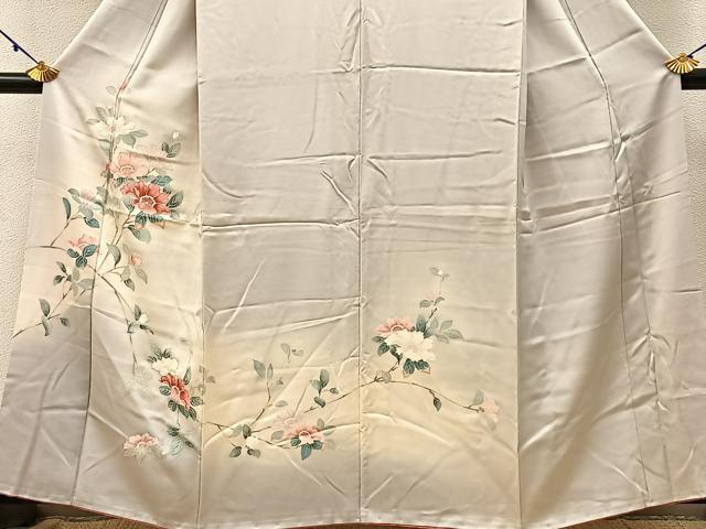 平和屋着物■訪問着　友禅　枝花文　暈し染め　正絹　逸品　BAAW9687hj