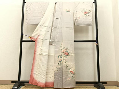 平和屋着物■訪問着　友禅　枝花文　暈し染め　正絹　逸品　BAAW9687hj