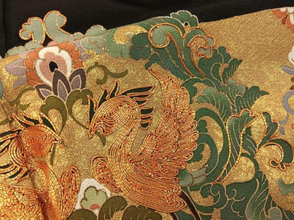 平和屋着物■豪華黒留袖　作家物　駒刺繍　向かい鳳凰正倉院花文　金彩　正絹　逸品　BAAW9692hj