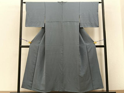 平和屋着物■上質な色無地　湊鼠色　正絹　逸品　BAAW9696hj