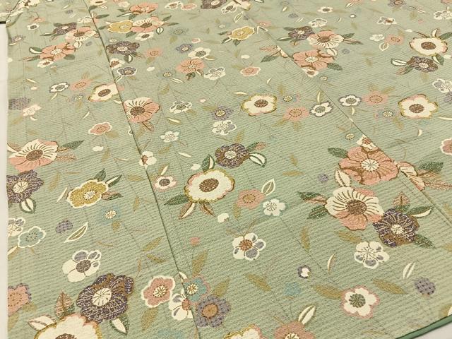 平和屋着物●上質な小紋　霞枝垂れ桜　金彩　正絹　逸品　CABD8345vp 平和屋着物□上質な小紋 枝垂れ桜文 金彩 正絹 逸品 BAAW9697hj