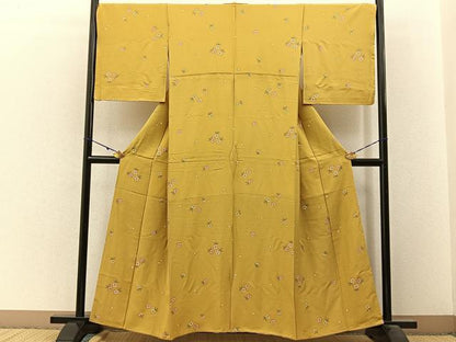 平和屋着物■上質な小紋　舞桜文　正絹　逸品　BAAW9699hj