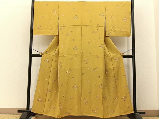 平和屋着物■上質な小紋　舞桜文　正絹　逸品　BAAW9699hj