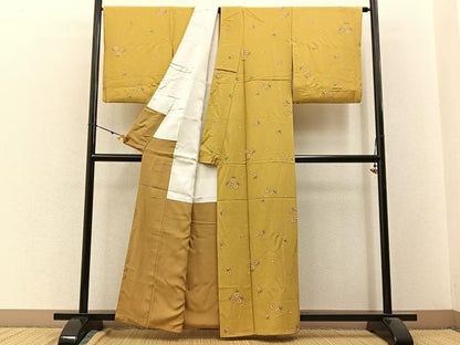 平和屋着物■上質な小紋　舞桜文　正絹　逸品　BAAW9699hj