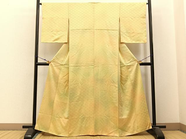 平和屋着物▽上質な小紋　単衣　青海波　正絹　逸品　AAAS3068iu 平和屋着物▽上質な小紋 単衣 絞り 青海波 正絹 逸品 CABF7739th