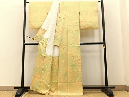 平和屋着物■上質な小紋　梅青海波地紋　暈し染め　正絹　逸品　BAAW9700hj
