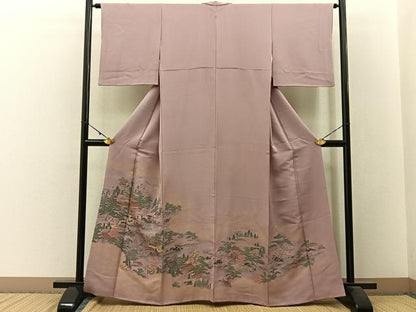 平和屋着物■豪華色留袖　寿光織　伊勢物語　金糸　正絹　逸品　BAAW9701hj