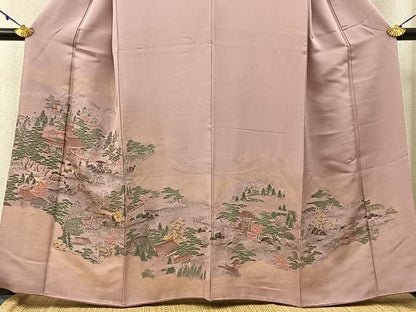 平和屋着物■豪華色留袖　寿光織　伊勢物語　金糸　正絹　逸品　BAAW9701hj