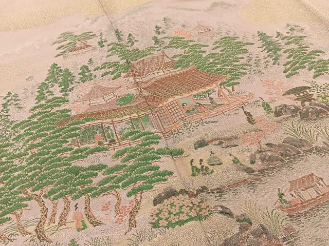 平和屋着物■豪華色留袖　寿光織　伊勢物語　金糸　正絹　逸品　BAAW9701hj