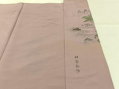 平和屋着物■豪華色留袖　寿光織　伊勢物語　金糸　正絹　逸品　BAAW9701hj