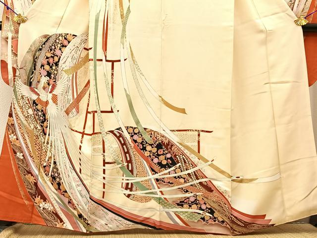平和屋着物■豪華振袖 鳳凰誰が袖花文 金彩 正絹 逸品 BAAW9704hj