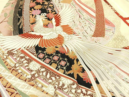 平和屋着物■豪華振袖 鳳凰誰が袖花文 金彩 正絹 逸品 BAAW9704hj
