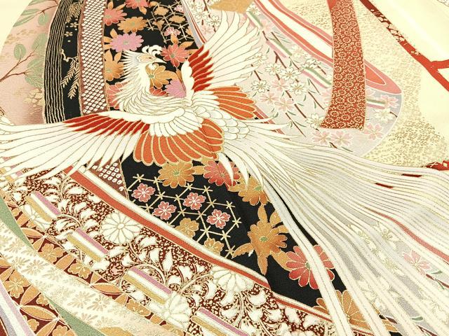 平和屋着物■豪華振袖 鳳凰誰が袖花文 金彩 正絹 逸品 BAAW9704hj
