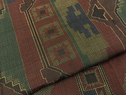 平和屋着物■本場大島紬　7マルキ　幾何学文様　正絹　逸品　BAAW9706hj