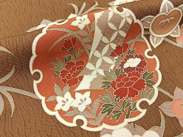 平和屋着物■訪問着 雪輪花鳥文 暈し染め 金銀彩 正絹 逸品 BAAW9707hj