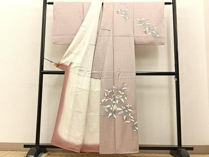 平和屋着物■訪問着　草花文　暈し染め　正絹　逸品　BAAW9711hj
