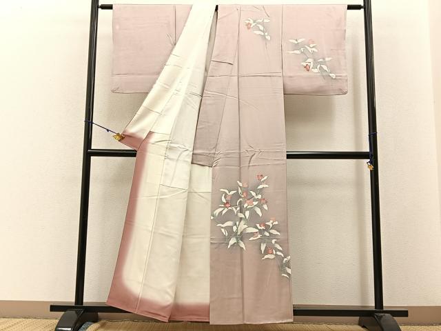 平和屋着物■訪問着　草花文　暈し染め　正絹　逸品　BAAW9711hj