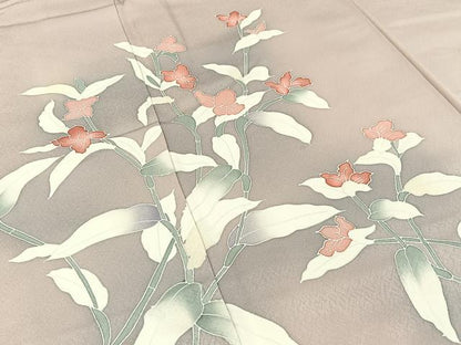 平和屋着物■訪問着　草花文　暈し染め　正絹　逸品　BAAW9711hj