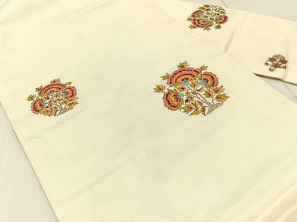 平和屋着物◎九寸名古屋帯 更紗花文 金糸 正絹 逸品 BAAW9722hj