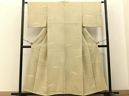 平和屋着物■上質な小紋　地紋起こし　流水文　暈し染め　正絹　逸品　BAAW9732hj