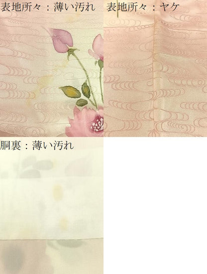 平和屋着物■訪問着 手描き 草花文 暈し染め 金銀彩 正絹 逸品 BAAW9735hj