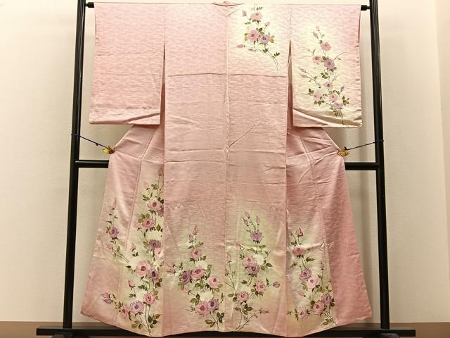 平和屋着物■訪問着 手描き 草花文 暈し染め 金銀彩 正絹 逸品 BAAW9735hj