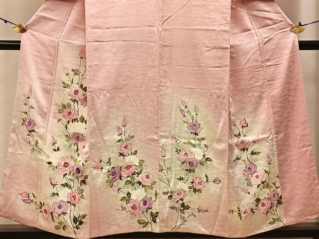 平和屋着物■訪問着 手描き 草花文 暈し染め 金銀彩 正絹 逸品 BAAW9735hj