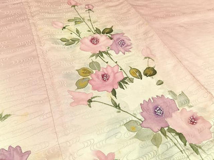 平和屋着物■訪問着 手描き 草花文 暈し染め 金銀彩 正絹 逸品 BAAW9735hj
