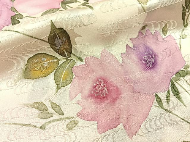 平和屋着物■訪問着 手描き 草花文 暈し染め 金銀彩 正絹 逸品 BAAW9735hj