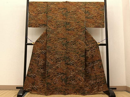 平和屋着物■上質な小紋 松竹梅 風景文 正絹 逸品 BAAW9736hj